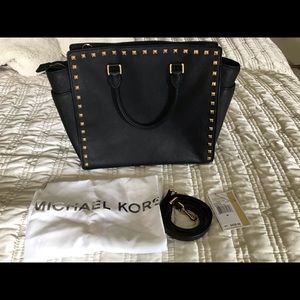 Michael Kors Selma Stud Black Large Tote